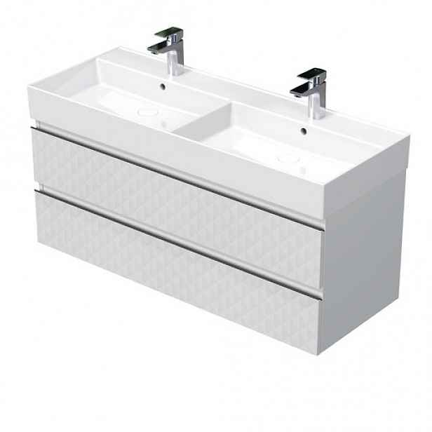 Koupelnová skříňka s umyvadlem SAT Cube Way 120x47,5x46 cm bílá mat CUBE3D461202ZBSAT