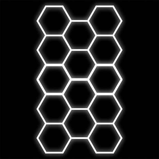 Led Lustr HEX14 Hexagon Light Led Lampa pro studio Dílna Černá
