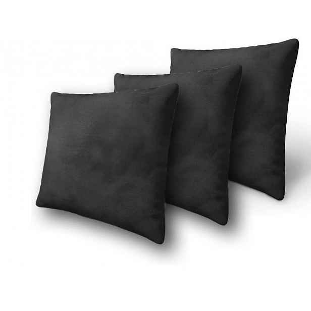 Set tří dekorativních polštářů ZANE - šedá ekokůže