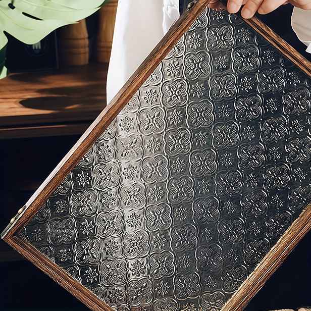 TEMU 1ks Vintage Geometrická Matná Okenní Fólie - Dekorativní Kryt na Sklo pro Soukromí, Kontrola , Statické Přilnutí, Poloprůhledná Sluneční Clona,