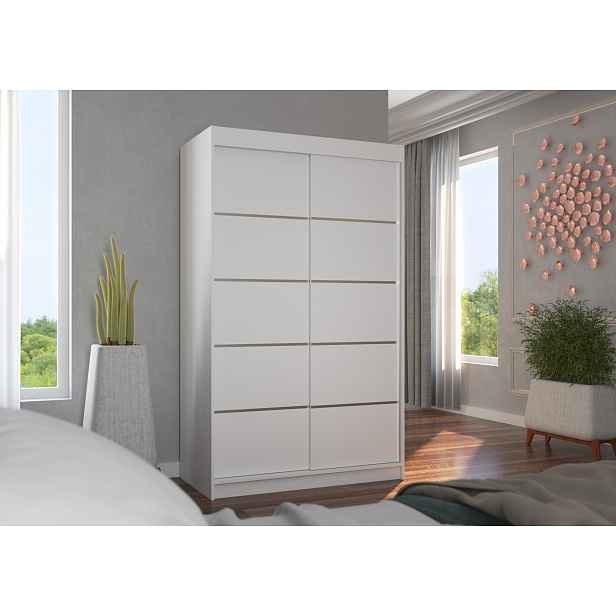 Úzká šatní skříň 120 cm JABRA - bílá