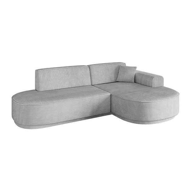 ALTDECOR ROHOVÁ SEDAČKA s otomanem, pravá MARI-L1-v3 243x171x83 Šedá Manšestr