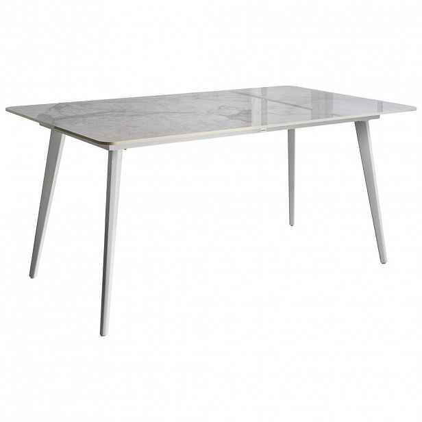 Beliani ZAHRADNÍ STŮL 160/90 cm Kámen Bílý Mramor Rodallo