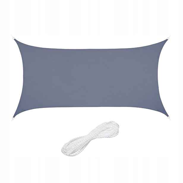 Relaxdays Sluneční plachta obdélníková 2 x 4 m tmavě šedá