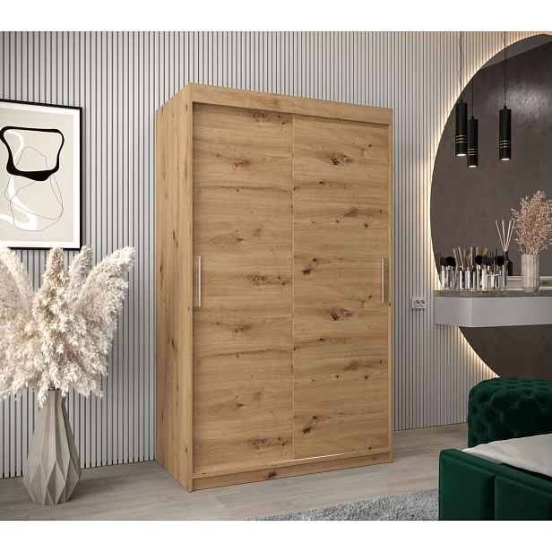 Skříň s posuvnými dveřmi v šířce 120 cm TIMEA - dub artisan