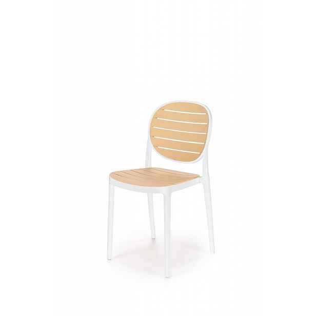 Stohovatelná židle K529 Halmar Bílá / přírodní