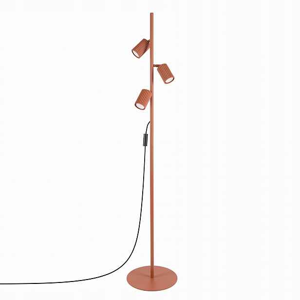 Stojací podlahová lampa minimalistická Karbon Gu10 okrová červená Sollux
