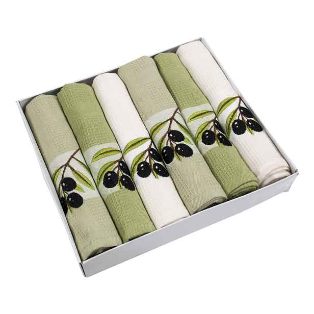 TP Olives dárkový set - vaflové utěrky 6ks