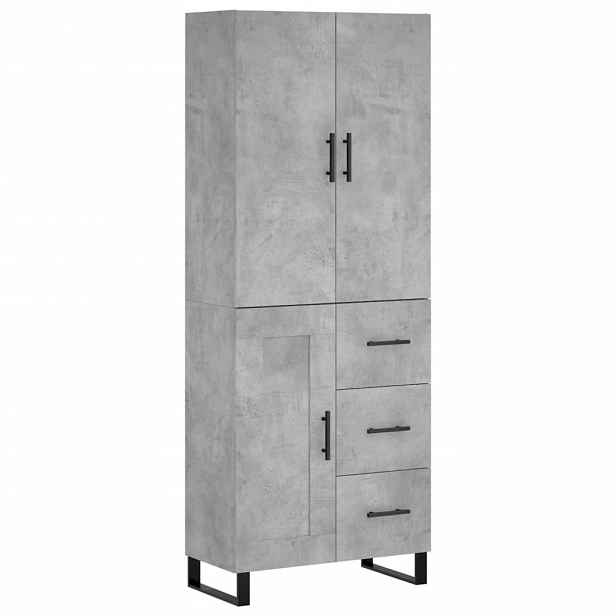 vidaXL Skříň highboard betonově šedá 69,5x34x180 cm kompozitní dřevo