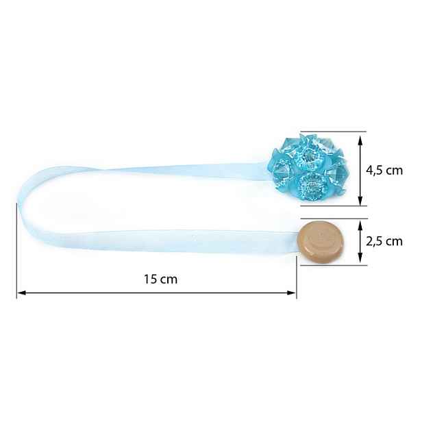 Dekorační ozdobná spona na záclony a závěsy s magnetem MILENA, modrá, Ø 4,5 cm Mybesthome cena za 2 ks v balení