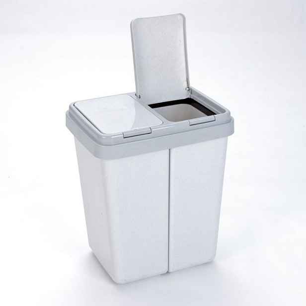 koš odp.2x23l DUO, hran., výklop, plast