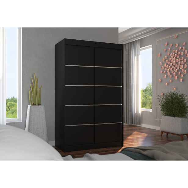 Úzká šatní skříň 120 cm JABRA - černá