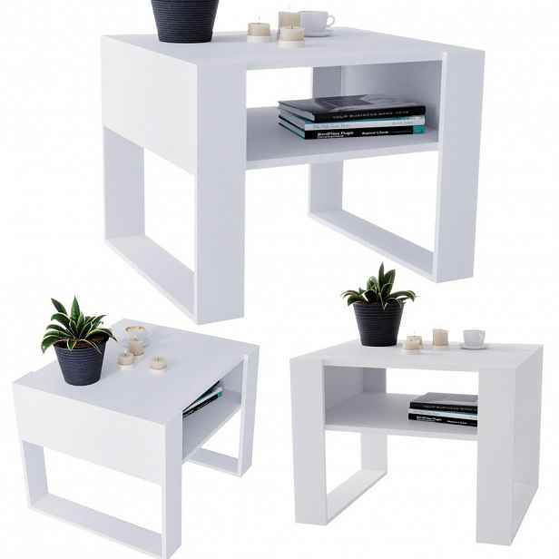 CraftPAK KONZOLOVÝ STOLEK z dřevotřísky, obdélníkový, stabilní, bílý, 45/53,6/65 cm