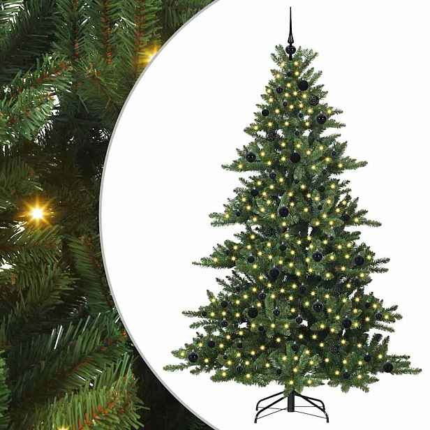 vidaXL Umělý Skládací Vánoční Strom Zelená 210 cm PVC a ocel