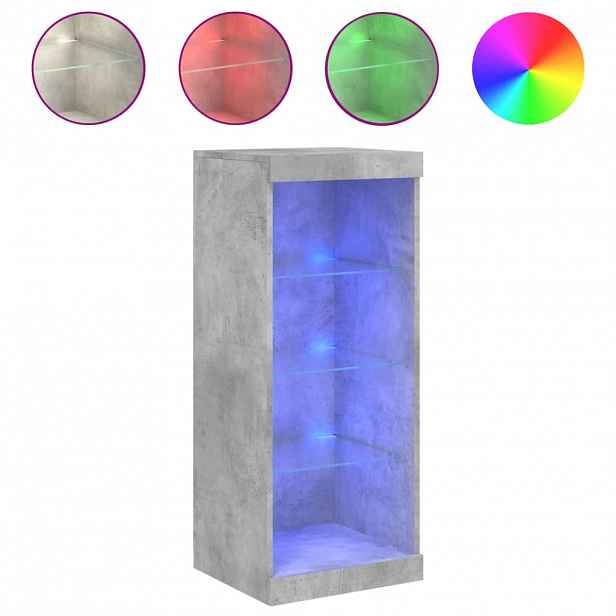 vidaXL Příborník s LED osvětlením betonově šedý 41 x 37 x 100 cm