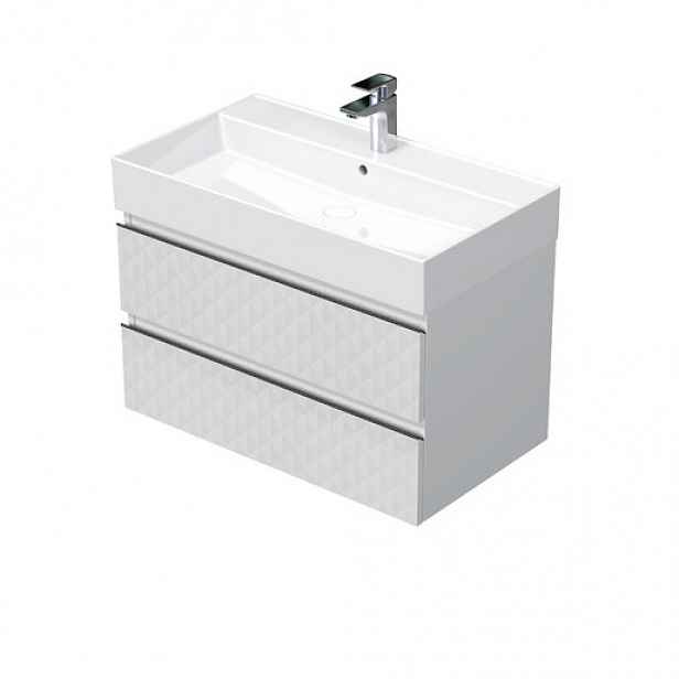 Koupelnová skříňka s umyvadlem SAT Cube Way 80x47,5x46 cm bílá mat CUBE3D46802ZBSAT