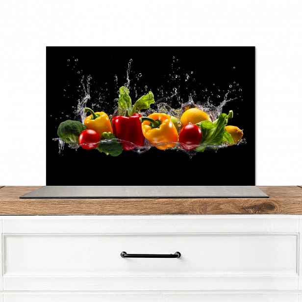 MuchoWow KUCHYŇSKÁ ZÁSTĚNA Sladká paprika - Vodní - Zeleninová - Černá 60x40 cm