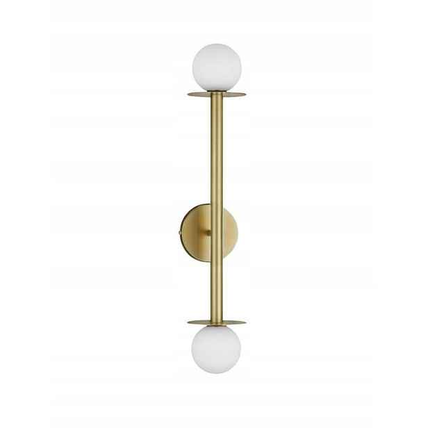 Nova luce Nástěnná lampa 2 skleněné koule glamour Morgan opál zlatá G9 2x5W