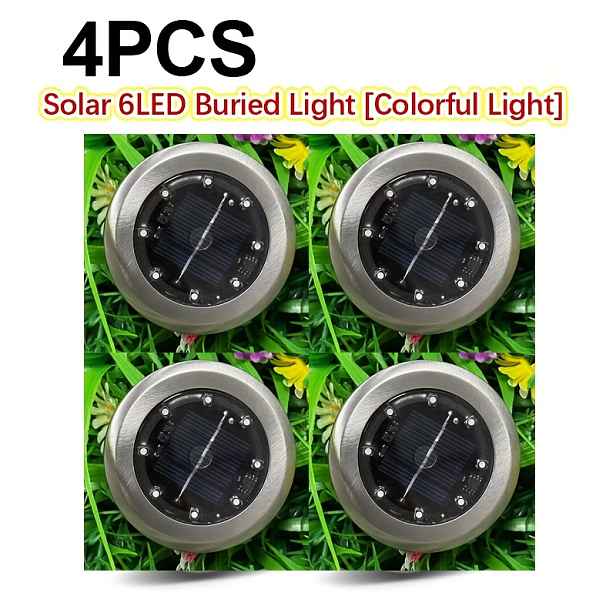 TEMU 4 IP44 solární zapuštěná světla s 8 LED, venkovní nerezová zapuštěná solární světla, dekorativní pro dvory, zahrady, , chodníky, uličky, solární