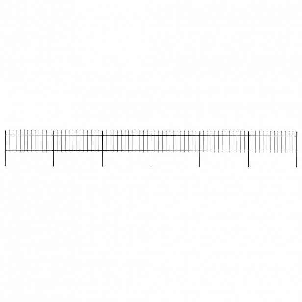 vidaXL Zahradní plot s kopím nahoře ocelový 1005 x 80 cm černý