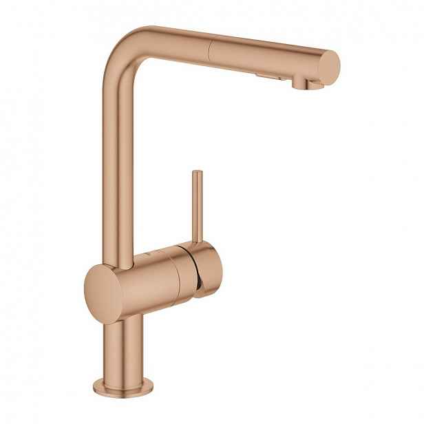 Dřezová baterie Grohe Minta s otočným ramínkem, 2 proudy kartáčovaný Warm Sunset 30274DL0
