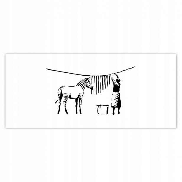 Fototapety 211x91 Praní zebry Banksy Pruhy