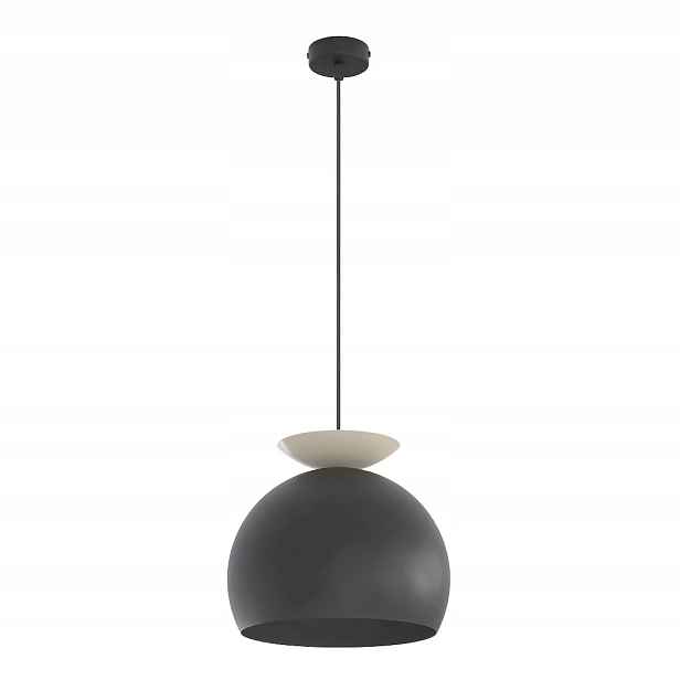 Moderní závěsná lampa černo-béžová s kulatým stínidlem 1xE27 15W Emibig