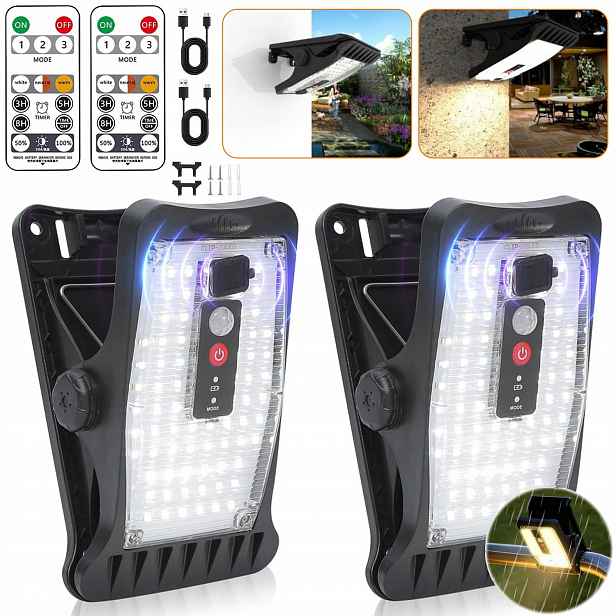 Solární Lampa Venkovní Pouliční Klip S Pohybovým Senzorem Voděodolná 3600 Mah