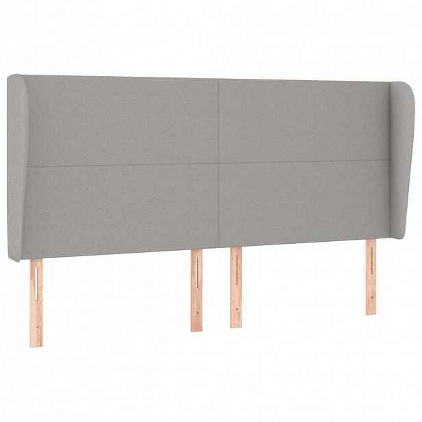 vidaXL Čelo postele typu ušák světle šedé 183x23x118/128 cm textil
