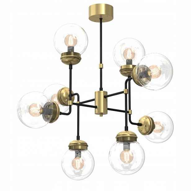 Závěsná lampa 8bodová se skleněnými kulatými stínítky Hydro 1889 Luminex