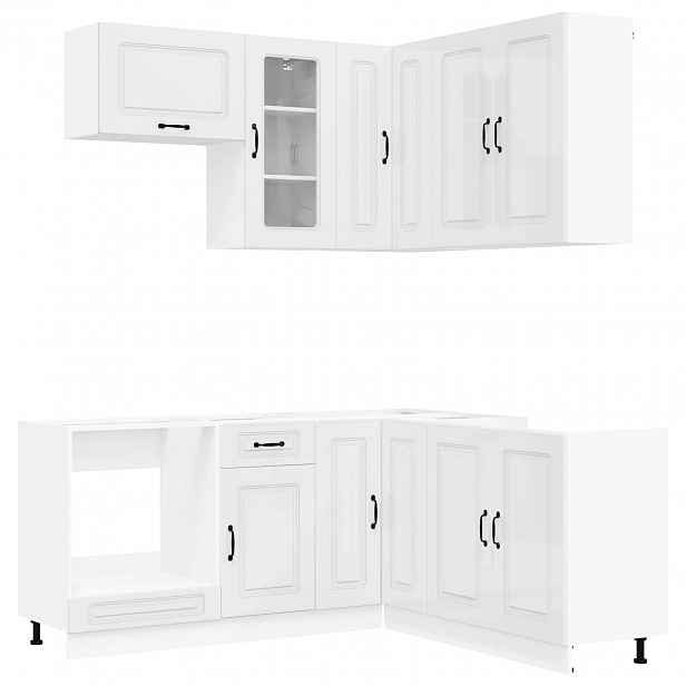vidaXL Kuchyňská jednotka KALMAR 8 ks Bílá s vysokým leskem