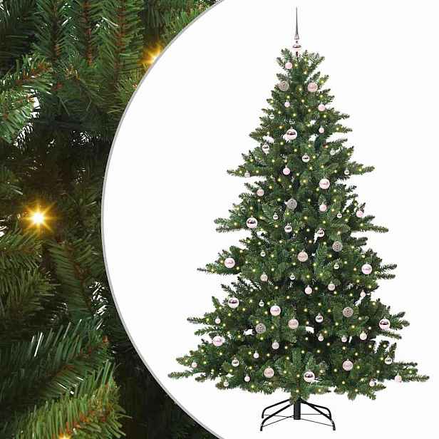 vidaXL Umělý Skládací Vánoční Strom Zelená 210 cm PVC a ocel