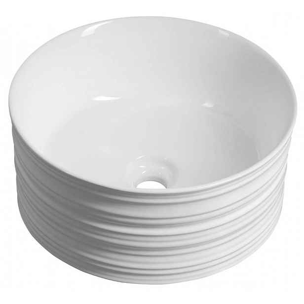 Sapho - Umyvadlo na desku Alette, průměr 41 cm, bez přepadu, bez otvoru pro baterii, bílá AR459