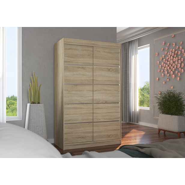 Úzká šatní skříň 120 cm JABRA - dub sonoma
