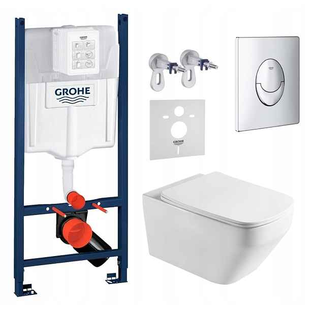 Sada Wc Stelaz Grohe Wc mísa Tornado Imprese Tlačítko Chrom Fresh