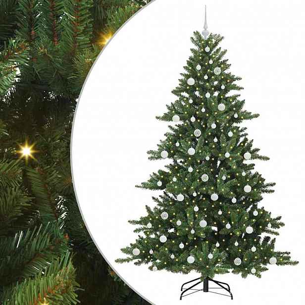vidaXL Umělý Skládací Vánoční Strom Zelená 210 cm PVC a ocel