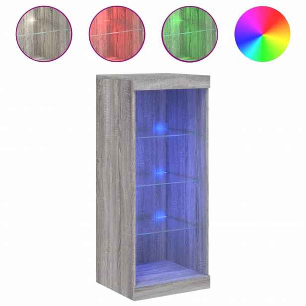 vidaXL Příborník s LED osvětlením šedý sonoma 41 x 37 x 67 cm
