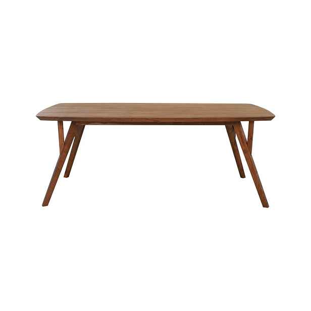 Hnědý jídelní stůl s deskou z akácie 100x220 cm Quenza – Light & Living