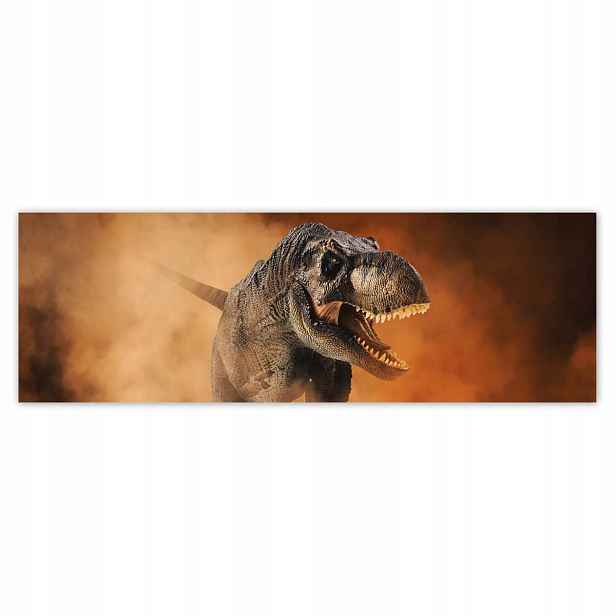 Plakáty 200x66 Dinosaurus rex na pozadí kouře