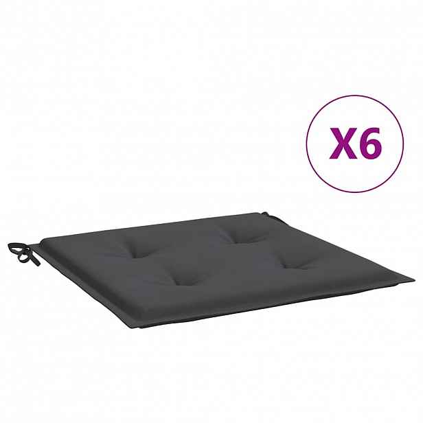 vidaXL Podušky na zahradní židli 6 ks antracitové 40x40x3 cm oxford