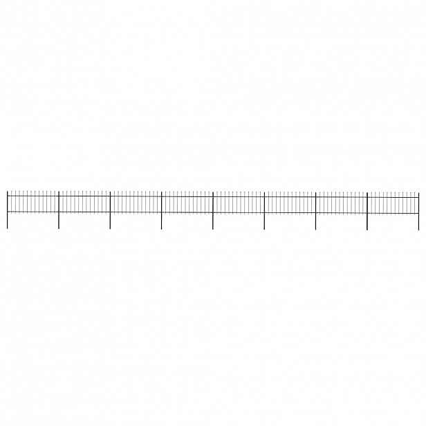 vidaXL Zahradní plot s kopím nahoře ocelový 1339 x 80 cm černý