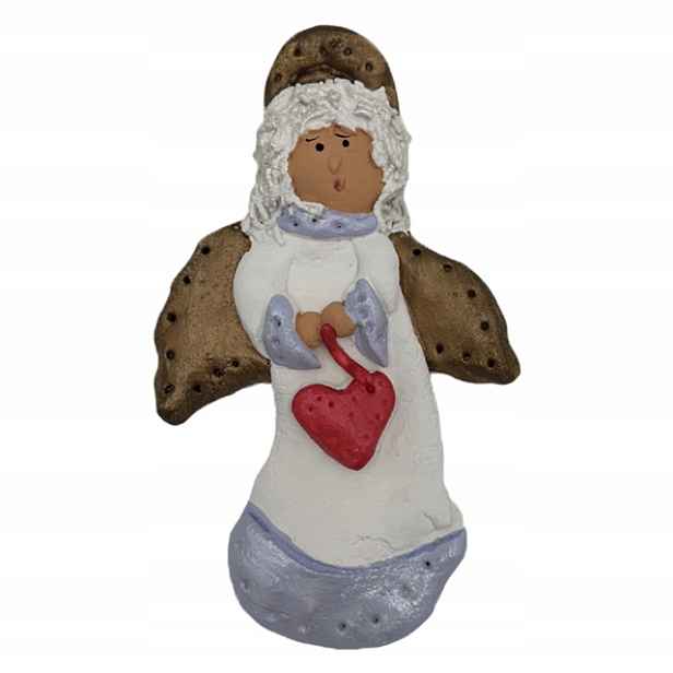 Anděl Závěsná Dekorace Figurka Ze Solné Hmoty Ručně Malovaná 23 CM Různé Barvy