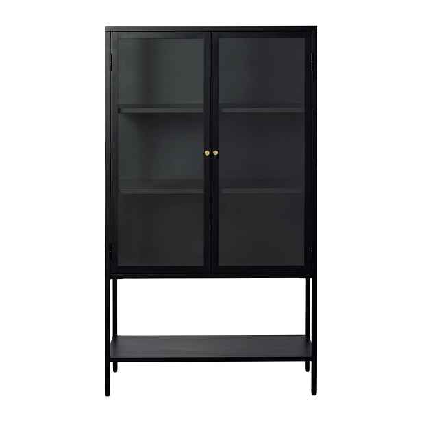Černá kovová vitrína 90x160 cm Carmel – Unique Furniture