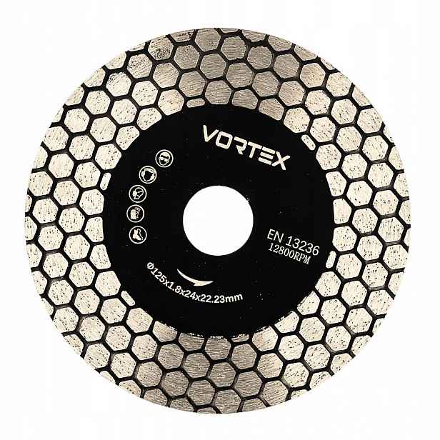Diamantový Řezný Kotouč 45 Stupňů Zkosení Úkosovacího Slinuté Dlažby 125 MM