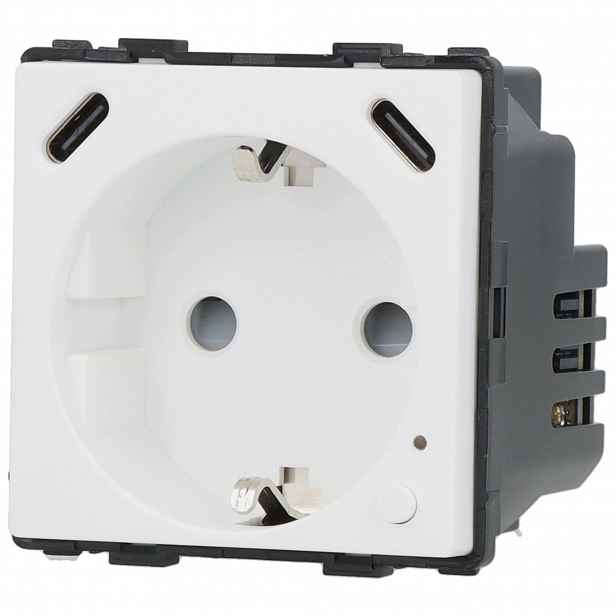 Schuko zásuvka bez kolíku pro měření energie WiFi Usb C+C bílá DC Smart Home
