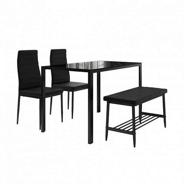 Vicco JÍDELNÍ SET Grand Černá 120 x 70 cm 4dílná sada
