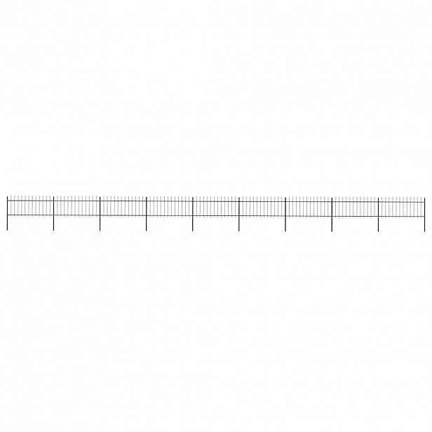 vidaXL Zahradní plot s kopím nahoře ocelový 1506 x 80 cm černý