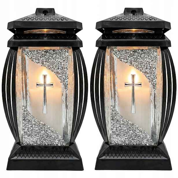 2x Velký Hřbitovní Svíčka Na Hřbitov Lampion Na Hrob Dekorativní Kaplička Dekorativní S