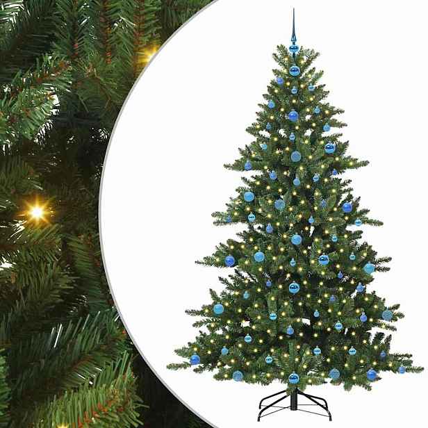 vidaXL Umělý Skládací Vánoční Strom Zelená 210 cm PVC a ocel