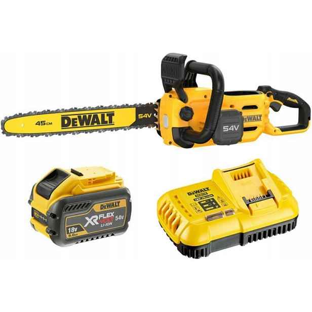 Akumulátorová řetězová pila 45cm, 54V 1x9,0Ah DeWalt [DCMCS574X1-QW]